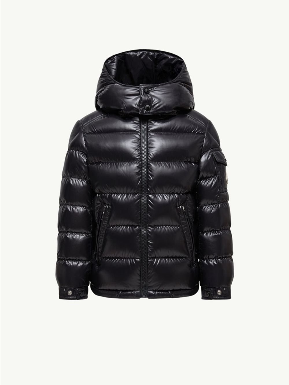 Moncler Maya Kids Down Jacket Black Size 2 Hooded Luxury New Authentic